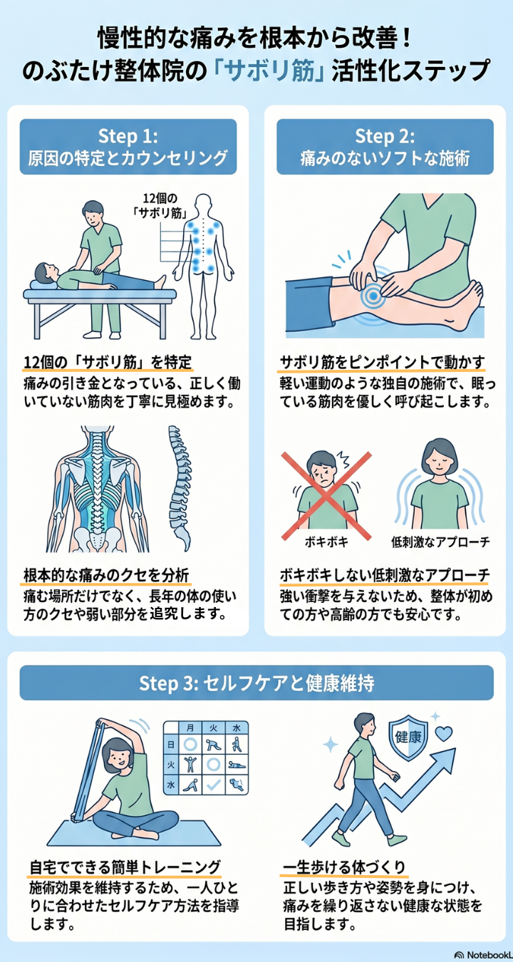 サボリ筋活性化3ステップ サボリ筋活性化3ステップ